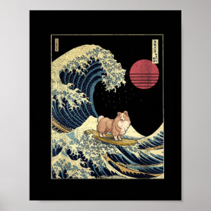 Poster Berger des Shetland Sheltie Vague japonaise de Kan