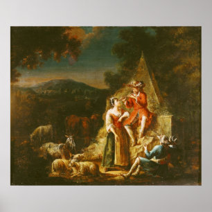 Poster Berger jouant une cannelure