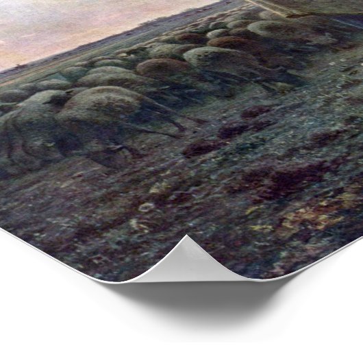 Poster Bergère avec son troupeau, Jean-François Millet (Coin)