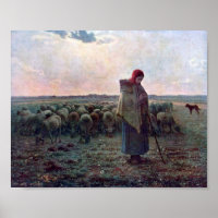 Bergère avec son troupeau, Jean-François Millet