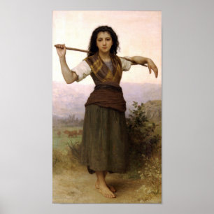 Poster Bergère de William-Adolphe Bouguereau-The