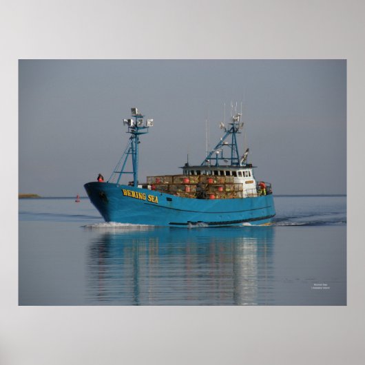 Poster Bering Sea, Crab Boat en havre néerlandais, AK (Devant)