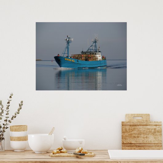 Poster Bering Sea, Crab Boat en havre néerlandais, AK (Cuisine)