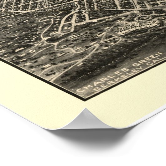 Poster Berkeley, CA Carte panoramique - 1909 (Coin)