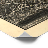 Poster Berkeley California 1909 Antique carte panoramique (Coin)