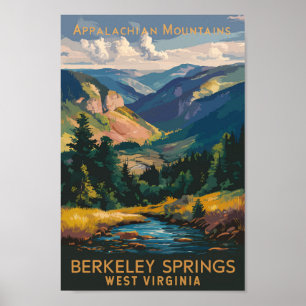 Poster Berkeley Springs Illustration Voyage Art Vintage