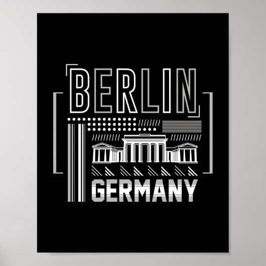 Poster Berlin Allemagne Architecture Moderne Graphique (Devant)