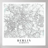Berlin Allemagne Blue Water Street Carte