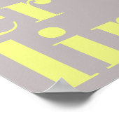 Poster Berlin Allemagne typographie moderne jaune gris (Coin)