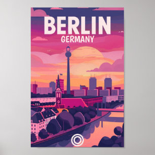 Poster Berlin Allemagne Vintage célèbre Travel Place