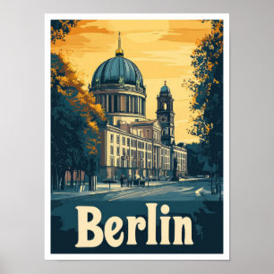 Poster Berlin Allemagne Vintage voyage d'art