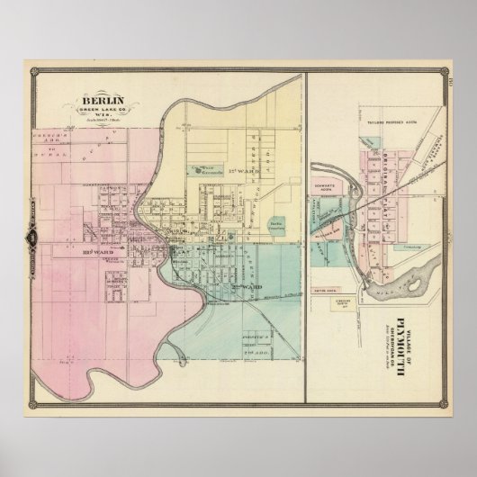 Poster Berlin et le village de Plymouth (Devant)