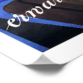 Poster Berlin, femme devant un hôtel, vintage, voyage (Coin)