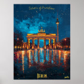 Poster Berlin Nights - Brandenburger Gate Réflexions (Devant)