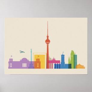 Poster Berlin, paysage urbain de l'Allemagne