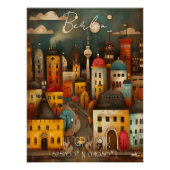 Poster Berlin: The Grey City - Whimsical Art (Devant)