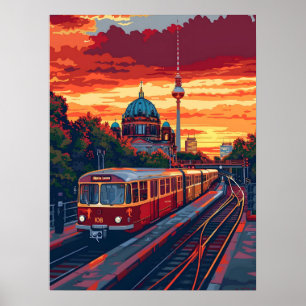 Poster Berlin Twilight : Symphonie Skyline en teintes vio