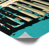 Poster Berlin vue avec Fernsehturm illustration Allemagne (Coin)