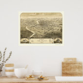 Poster Berlin, WI Carte panoramique - 1867 (Cuisine)