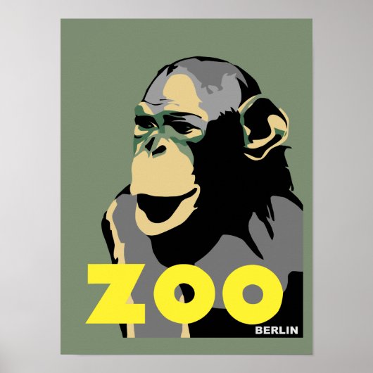 Poster Berlin Zoo singe rétro style vintage (Devant)