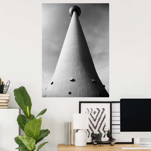 Poster Berliner Fernsehturm Schwarz Weiß (Bureau à domicile)
