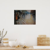 Poster Berliner Straße im Regen (Cuisine)