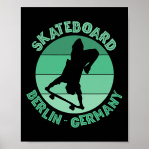 Poster Berlinois Allemagne Skateur Urne Skateboard 1