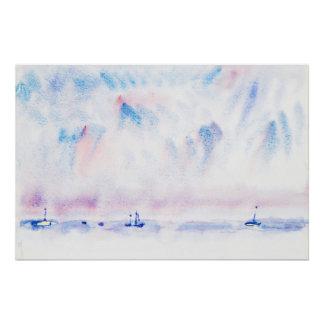 Poster Bermuda Sky and Sea with Boats de Charles Demuth