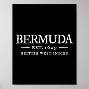 Poster Bermuda Vintage Lettre Rétro Souvenir de Vacances