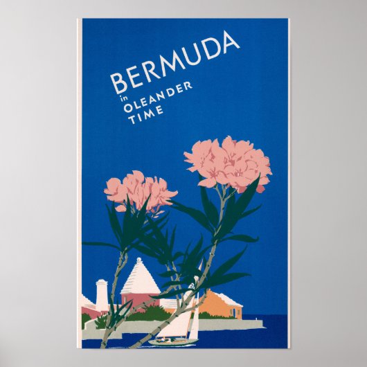 Poster Bermudes, Oleander Temps célèbre peinture (Devant)