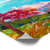 Poster Bermudes paradis des roses pastel et des bleus de (Coin)