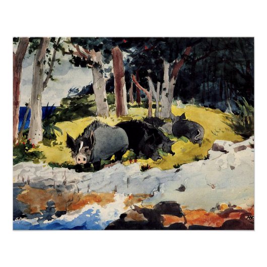 Poster Bermudes Settlers, un tableau de Winslow Homer, (Devant)