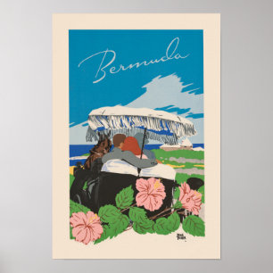Poster Bermudes Vintage voyage