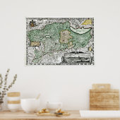 Poster Berne - carte 1636 (Cuisine)