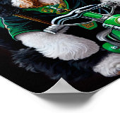 Poster Bernedoodle Chien conduisant vélo St. Patrick's Da (Coin)