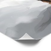 Poster Bernedoodle Chien dans Noël de neige (Coin)