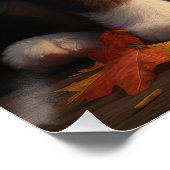 Poster Bernedoodle Chiot Automne Citrouille de plaisir (Coin)