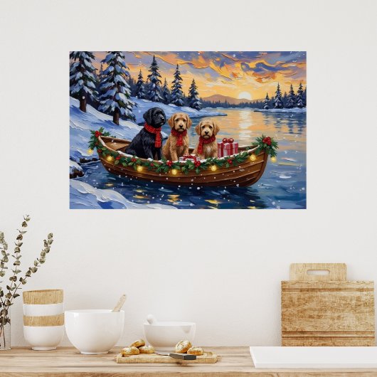 Poster Bernedoodle Christmas Boat Holiday (Cuisine)