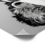Poster Bernedoodle et café, art mural, noir et blanc (Coin)