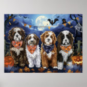 Poster Bernedoodle Halloween Éffrayant (Devant)