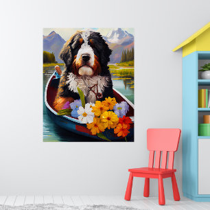 Poster Bernedoodle sur une pagaie : une aventure Pittores