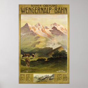 Poster Berner Bernese Oberland Suisse Vintage voyage