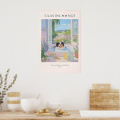 Poster Bernese Mountain Dog Art Print Monet Style Floral (Cuisine)