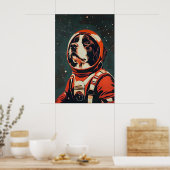 Poster Bernese Mountain Dog Astronaut Poster, Bernese (Cuisine)