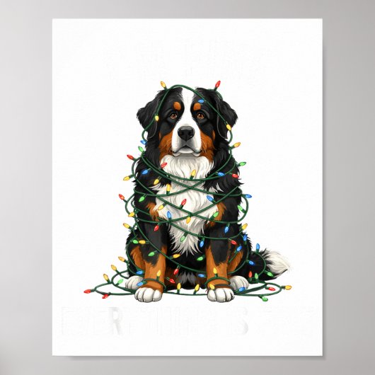 Poster Bernese Mountain Dog Christmas I'm Fine Everything (Devant)