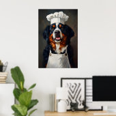 Poster Bernese Mountain Dog In Chefs Hat Poster, Pet (Bureau à domicile)