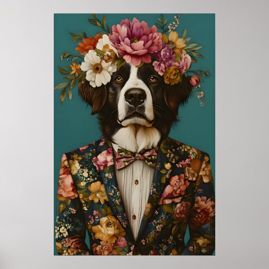Poster Bernese Mountain Dog In Suit Poster, Bernese (Devant)