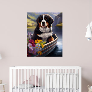 Poster Bernese Mountain sur une pagaie : une aventure pan