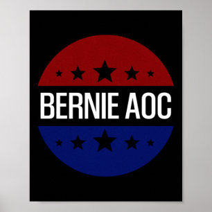 Poster Bernie Aoc 2028 Bernie Sanders Alexandria Cortez P