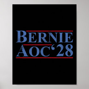Poster Bernie Aoc 2028 Bernie Sanders Alexandria Cortez P